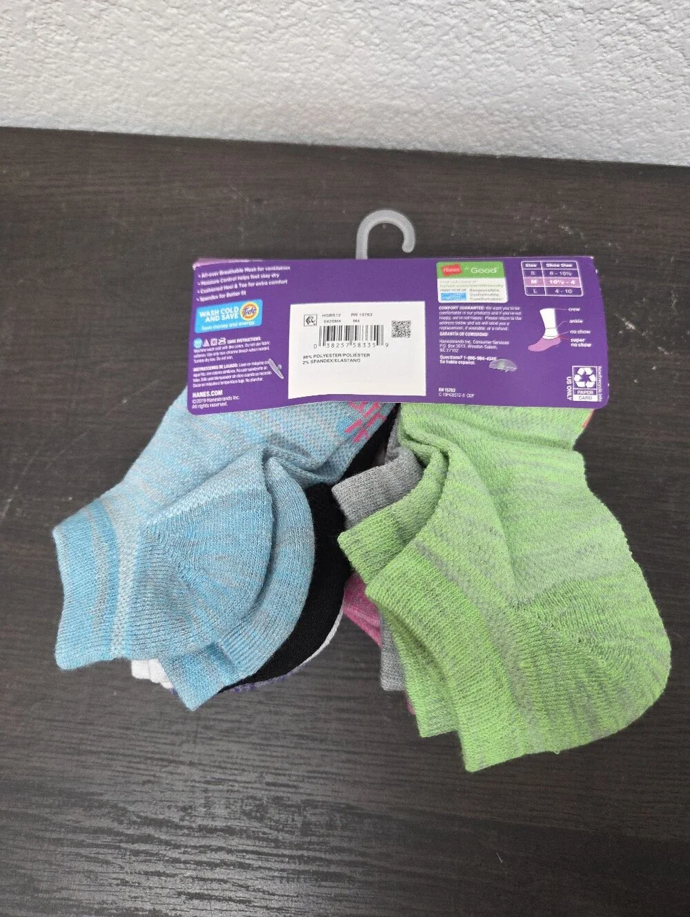 Hanes Girls' No-Show Socks Medium (10 1/2-4) 12 Pair Nwt